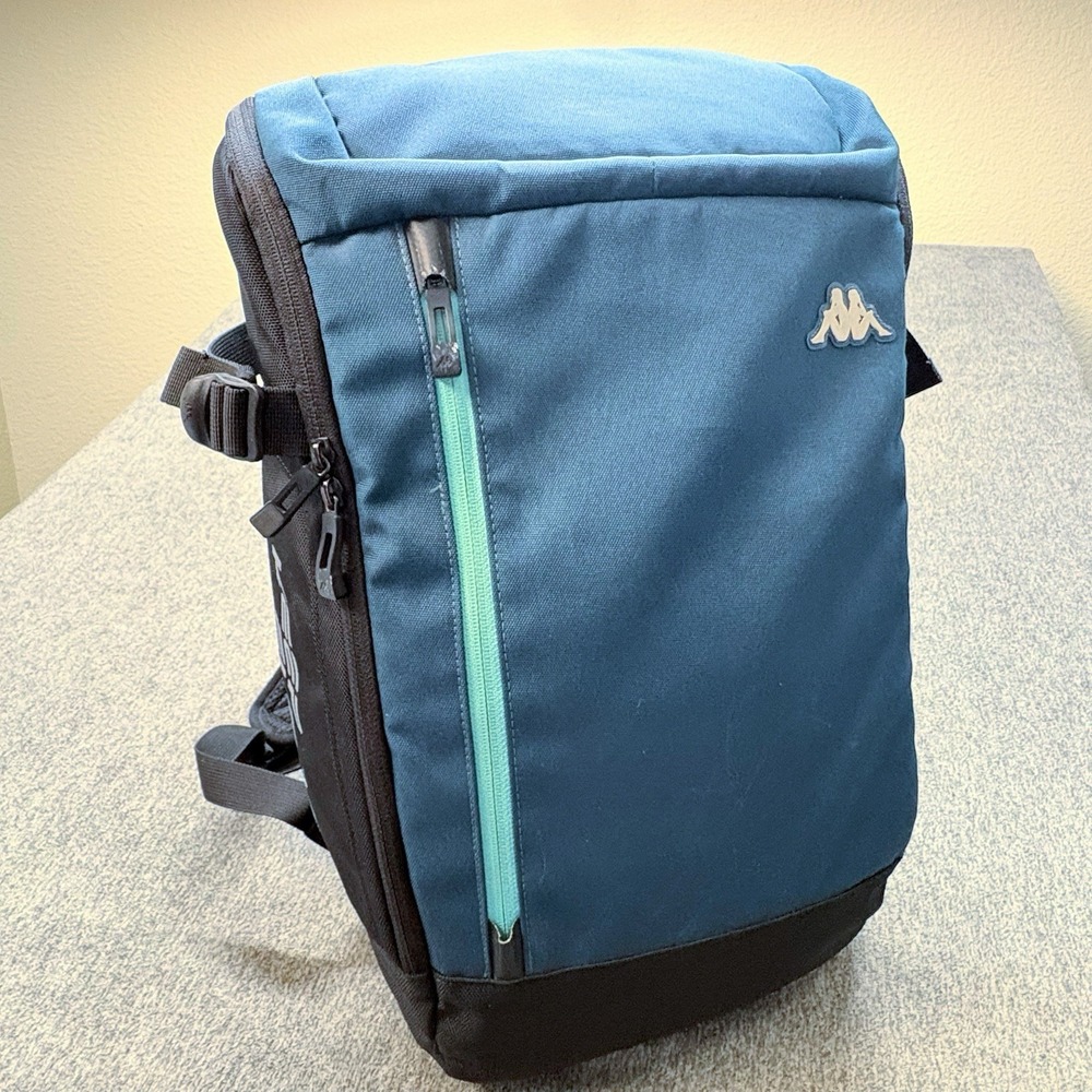 KAPPA Laptop‎ Backpack Blue Black Y2K Strap School College Skate